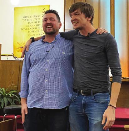 Matt and Nate Aufenkamp performed their comedy act at the Teien Covenant Church Harvest Festival this past Sunday evening. VNV photo by Lyle Van Camp