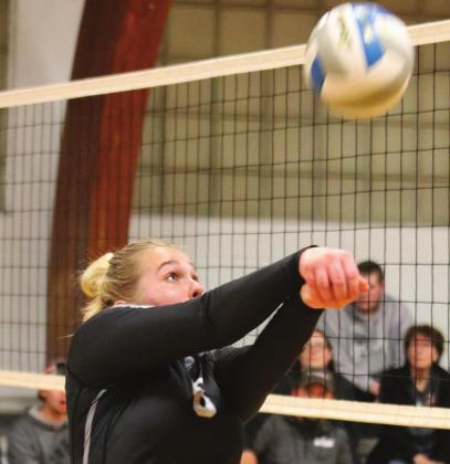 Ella Kittelson concentrates on the ball in action against North Border. VNV photo by Lyle Van Camp